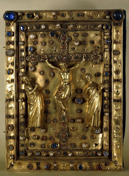 Нижняя крышка переплета Евангелия с изображением Распятия. Сент-Шапель