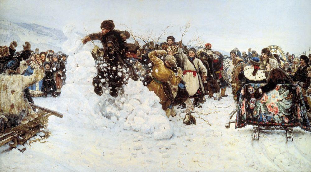 Взятие снежного городка. Василий Суриков