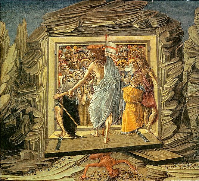 Христос выводит праведников из ада через сокрушённые им врата. Бенвенуто ди Джованни. 1491. Вашингтон