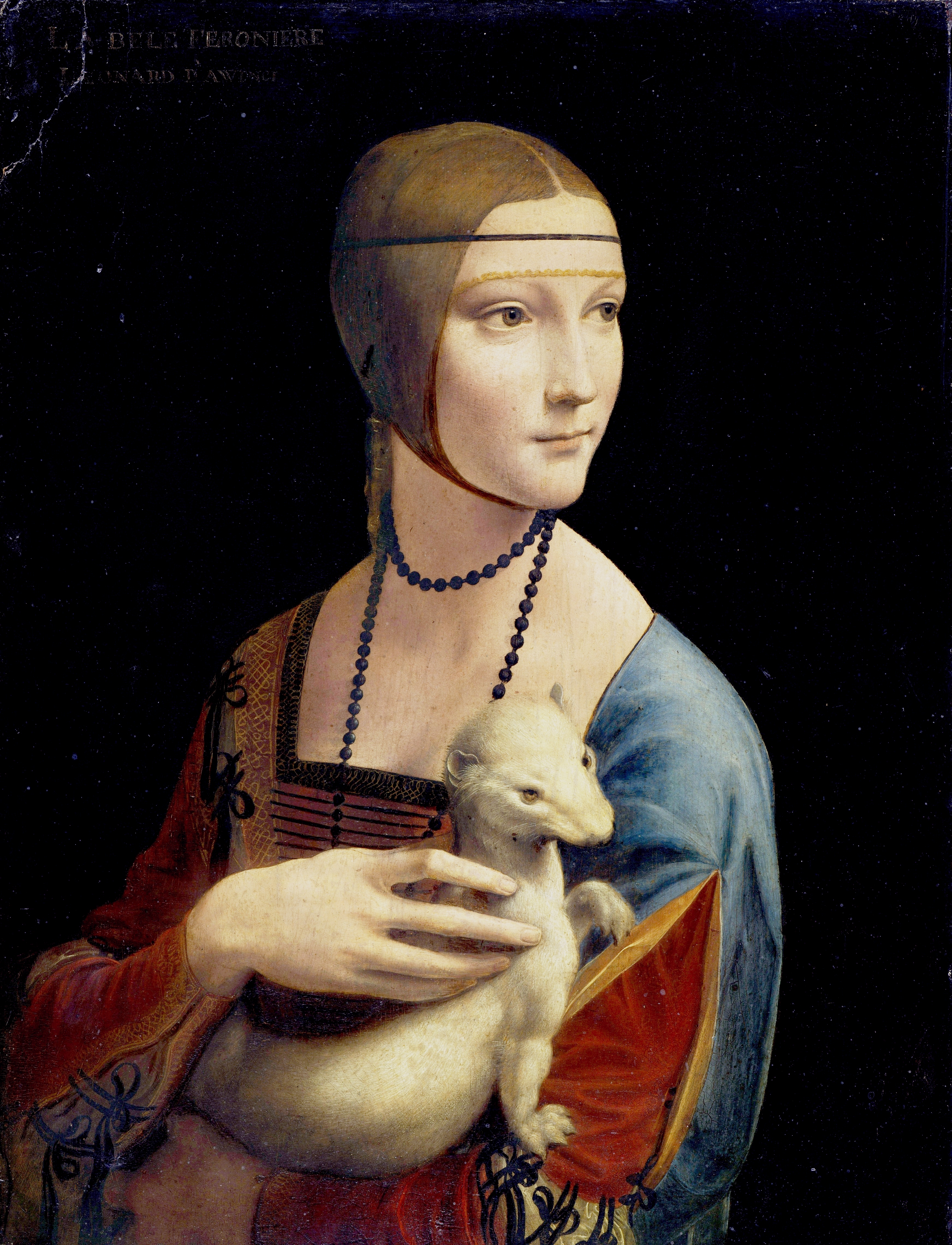 Леонардо да Винчи, «Дама с горностаем», 1490, Музей Чарторыйских, Краков