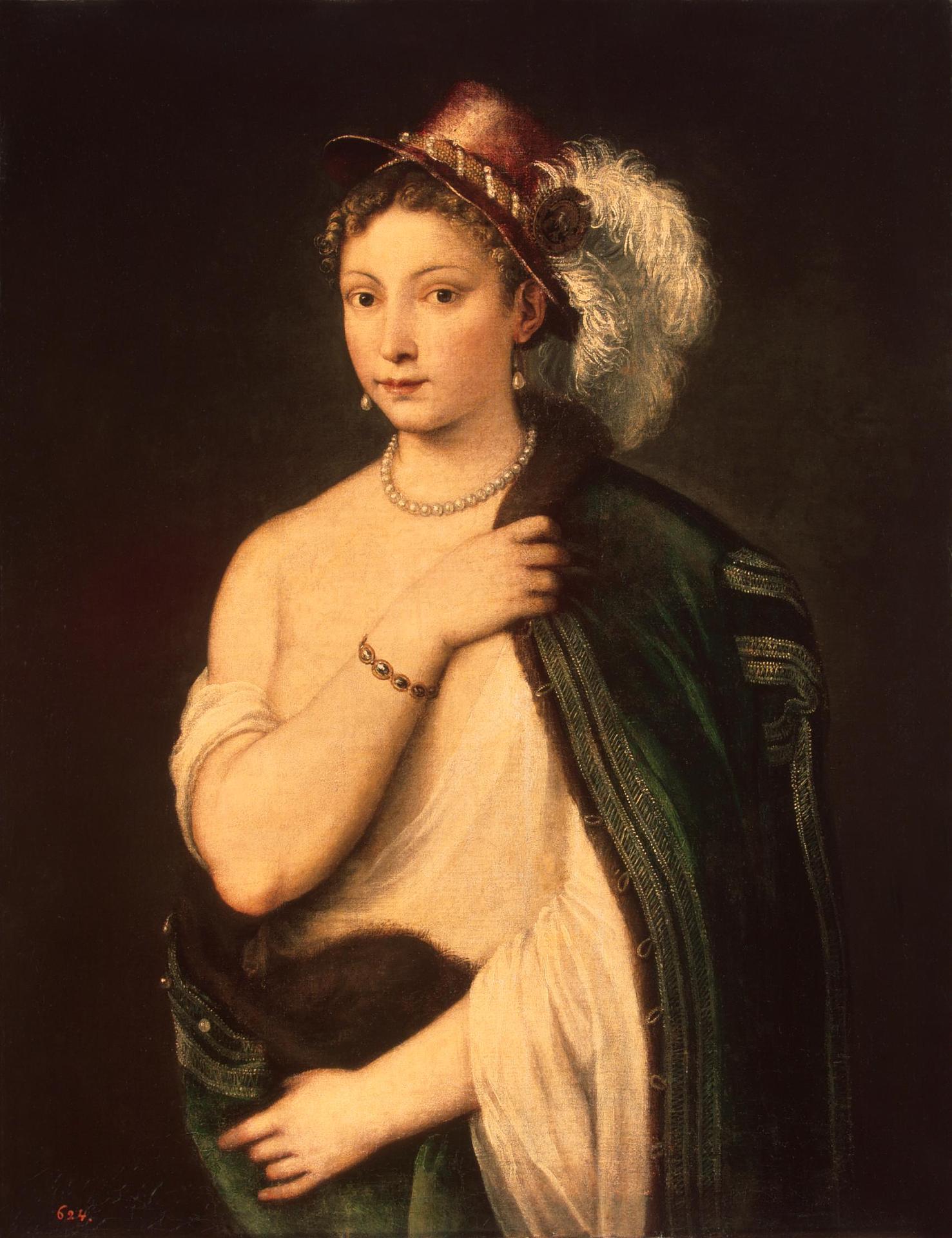 Портрет молодой женщины Тициан около 1536 Эрмитаж