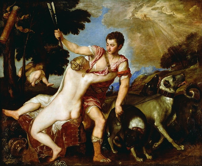 Венера и Адонис Тициан_Музей Пола Гетти в Лос-Анджелесе