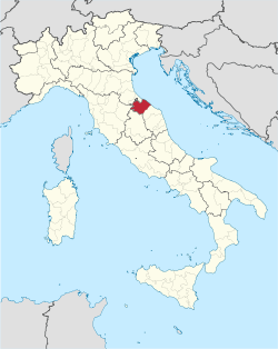 Пезаро на карте Италии