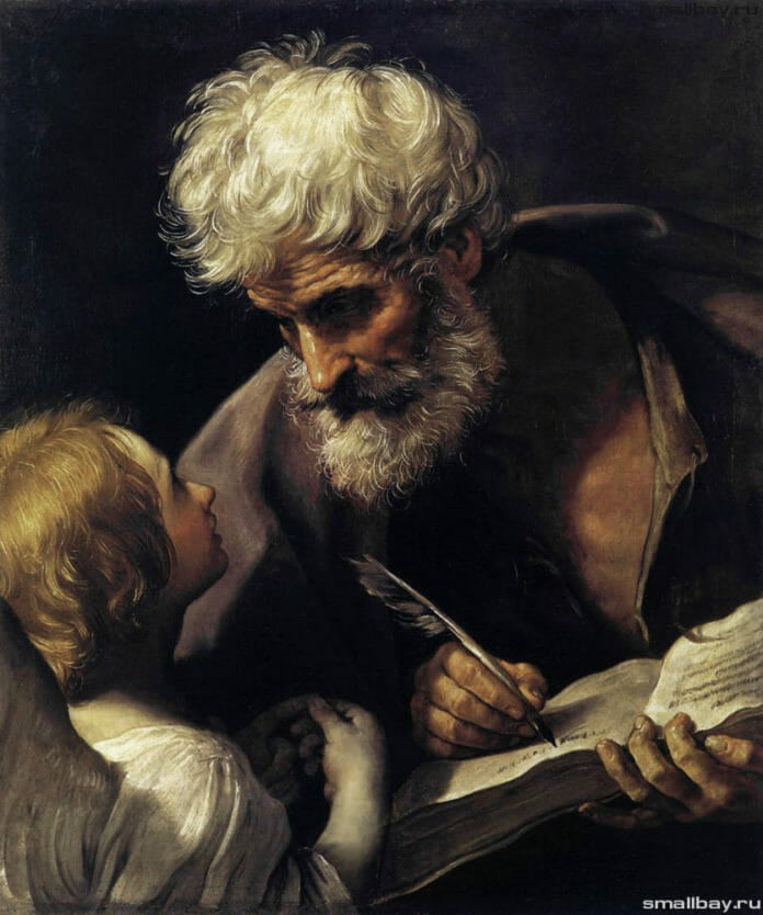 Апостол Матвей и ангел. Гвидо Рени. Пинакотека Ватикана