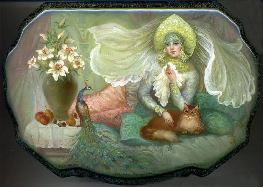 Федоскино. Шкатулка "Царевна-несмеяна"