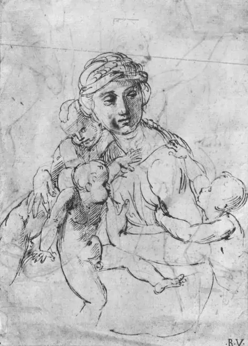 Рафаэль. Рисунок Милосердие. МУзей Альбертина, Вена