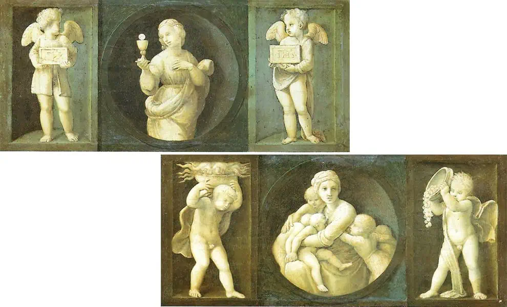 Рафаэль. Пределы "Вера" и "Милосердие" алтаря Бальони