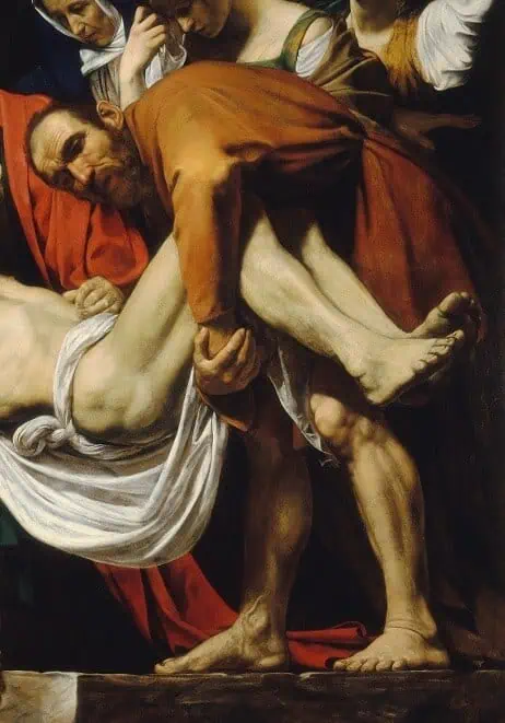 Фрагмент "Положение во гроб" Караваджо