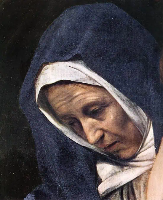 ария. Фрагмент "Положение во гроб" Караваджо