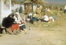 А. Е. Архипов. Радоница (Перед обедней). 1892