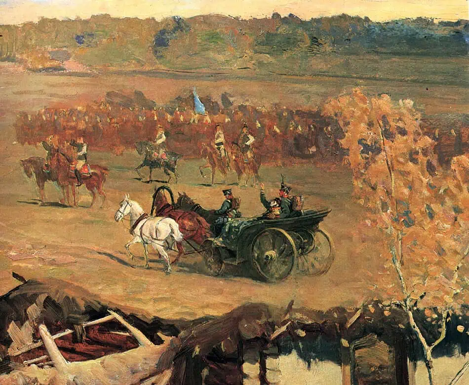 Бородинская панорама. Увозят раненного Багратиона