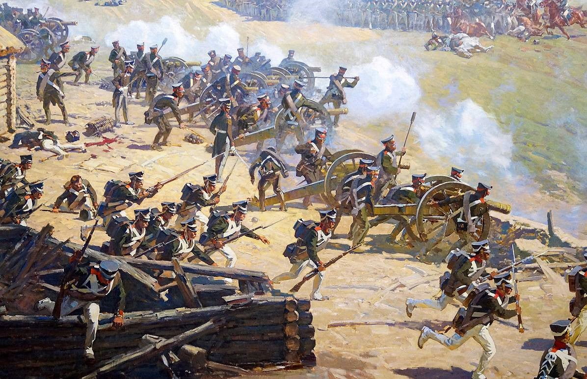 Фрагмент панорамы Бородинская битва