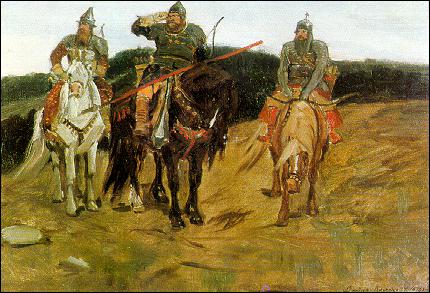 Three_bogatyrs_by_Vasnetsov_-_sketch_(1876,_Polenovo)