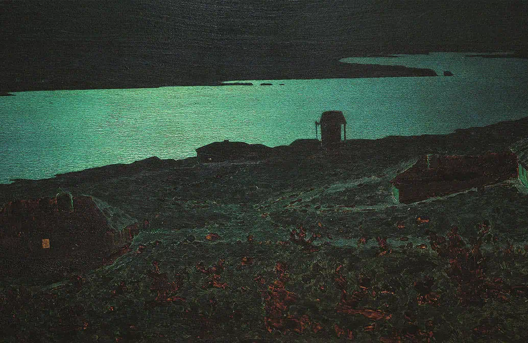 "Ночь на Днепре" Куинджи. Фрагмент картины. Русский музей. Санкт-Петербург